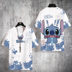 Oversized Short-sleeved T-shirt For Men and Women Cartoon Cotton Shirt Round Neck Street Style Top