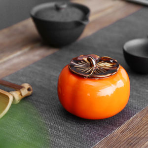 กระป๋องชาเซรามิค ขนาด 220ml โถเก็บอาหารแห้ง กระปุกลูกพลับ ที่จัดเก็บของแห้ง