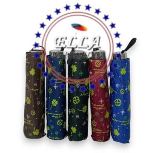 (ELLA SHOP) #5358-3 New printed leaf manual 4 Folds umbrella with UV sun/rain protection windproof