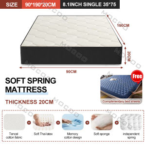 DreaMe 8.1 inch 10 Years Warranty Memory Spring Mattress Medium Hardness Bedding Mattress foam for bed 2 person Single/Double/Queen/King size foam mattress bed foam