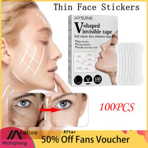 100pcs Invisible Breathable Thin Face Stickers Firm Facial Line Wrinkle Sagging Skin Waterproof V-Shape Tighten Chin Lifting Patch