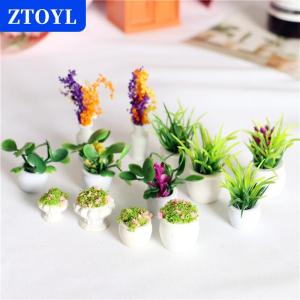 [COD]🔥🔥🔥ZTOYL 12 Style 1:12 Dollhouse Mini Plant Pot Eco-friendly Resin Home Decor Accessoires