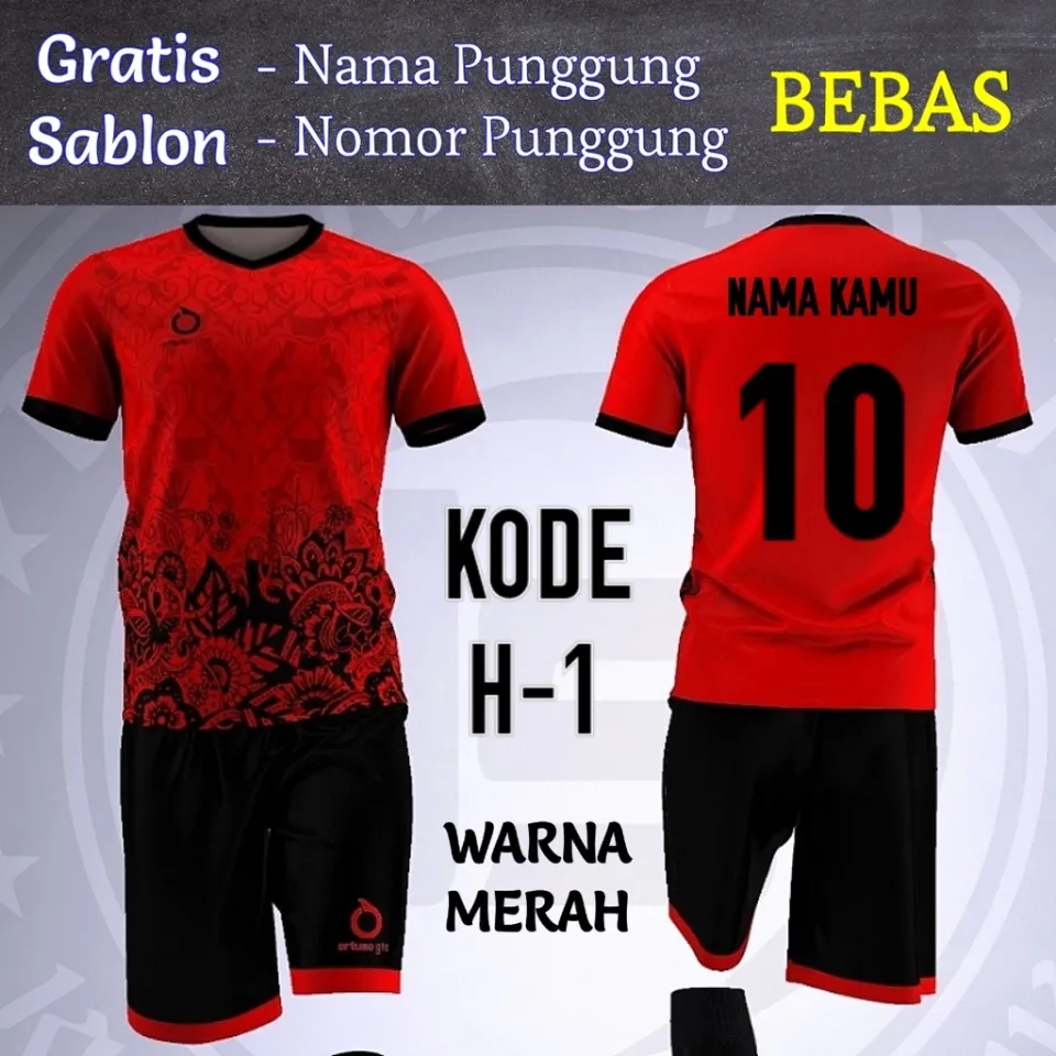 COD-Baju Bola Dewasa Gratis Sablon Nama Punggung No Punggung