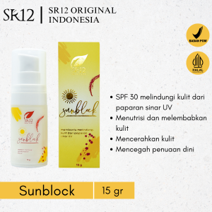 SUNBLOCK SR12 SUNSCREEN WAJAH GLOWING SPF 30 SUN BLOCK UNTUK KULIT KERING