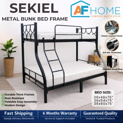 AF Home Sekiel Bunk Bed – Metal Bunk Bed Space-Saving and Heavy-Duty