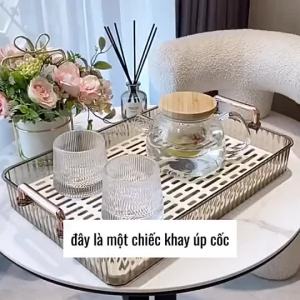 Khay úp cốc 2 lớp thiết kế thoát nước tiện lợi Zline khay nhựa chữ nhật có tay cầm sang trọng