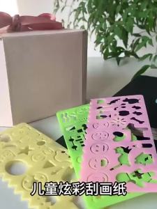 [SG Seller]Childrens Colorful Scratch Art Paper Art Doodle A4 Scratch Drawing DIY Handcraft Creative Colored Sand Art Paper