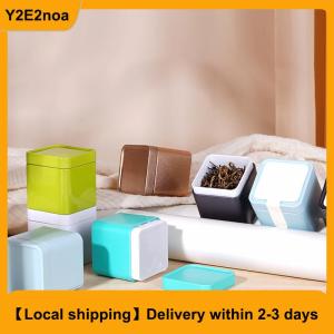 【Local shipping】 1PC Mini Tin Storage Box Sealed Tea Caddy Small Square Coffee Jar Tea Leaves Container Cans Small Tinplate Spices Storage Boxes