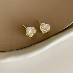 Simple Heart Earrings Korean Fashion Elegant Earring Jewelry Accessories for Sweet Girls