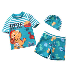 Đồ bơi cho bé trai  dáng rời kèm mũ in 3D 2 mặt size 10-30kg bikini cho bé trai hoạ tiết hoạt hình đồ bơi cho bé