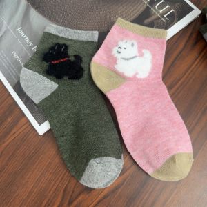5 đôi vui nhộn sặc sỡ bằng bông cho chó mô hình phụ nữ dày winproof vớ Kawaii phim hoạt hình mềm giữa ống vớ mùa đông vớ trong nhà ấm áp Hàng dệt kim