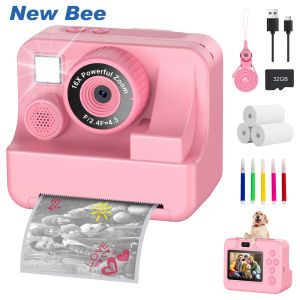 New Bee H16 2.4" 1080P HD Instant Print Camera for Kids Girls Boys with 32G TF Card & Photo Paper