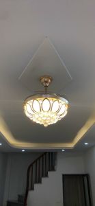 {BH 5 năm Động cơ DC lõi đồng 6 cấp độ gió} Quạt trần đèn dấu cánh quạt trần phòng khách 3 màu ánh sáng ĐKTX - GER03 quạt trần đèn