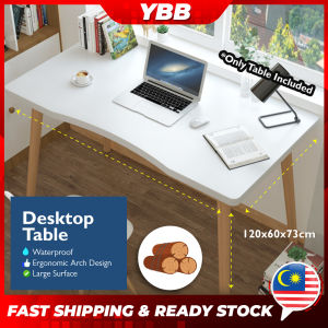 YBB Malaysia Writing Table Home Office Desks Nordic Computer Modern Simple Study Table (Black/White/Wood)