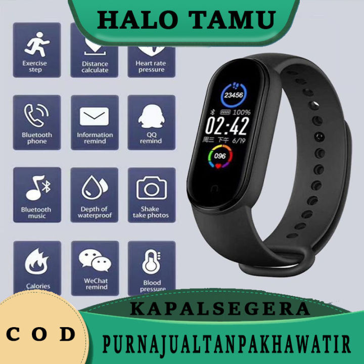 Smartwatch M6 jam tangan wanita iphone smart band6 Mi heart rate