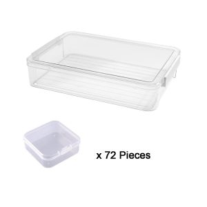 MI LI Transparent Perler Beads Storage Box Plastic Rectangle Beads Storage Box Space Saving Large Capacity Melting Beads Storage Case for Home
