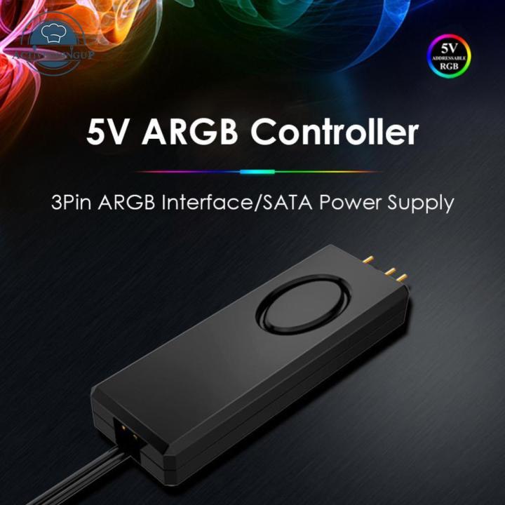 Pc Led Fan Controller RGB LED Desktop Fan with ARGB Controller 5V SATA Power Supply for PC ...