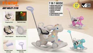 Mainan Anak Ride On Rocking Dino 7 In 1 Exotic ET2110 Kursi Goyang Dengan Dorongan Musik Lampu
