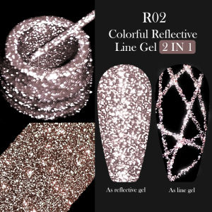 UR SUGAR LILYCUTE 5ML Champagne Gold Reflective Glitter Liner Gel Nail UV Polish Bright Sparkling French Semi Permanent Nail Painting UV Gel