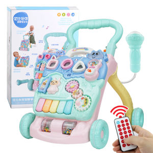 LZD Baby and infant 0-1 Year-Old Childrens Walkers Trolley Multi-Functional with Light Music Walker with Remote Control