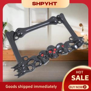 SHPYHT✨ Skull Head Plastic Sport License Plate Frame For Motorcycle Scooters Skull Head Accessory Decoration