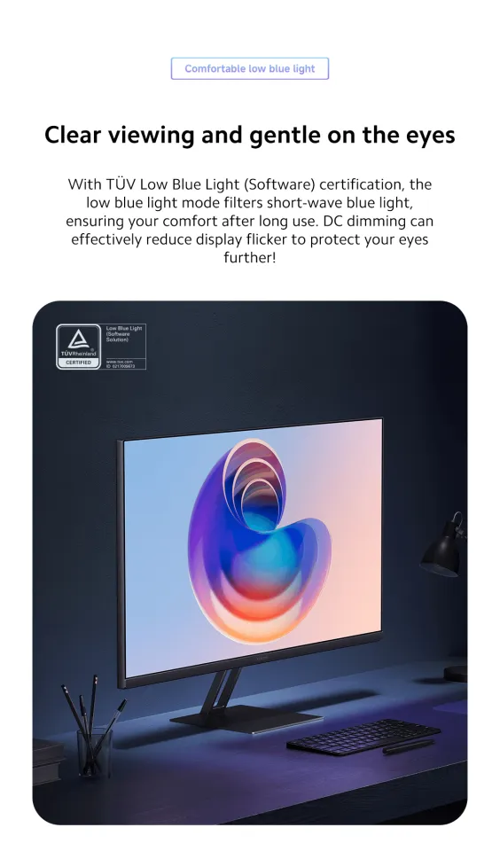 Xiaomi 2K Monitor A27Qi 27 Inch 2K QHD IPS 100Hz Low Blue