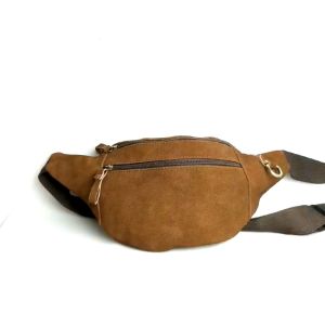 Tas waistbag Kulit Sapi suede.(Garansi 100% uang kembali jika tas bukan kulit)