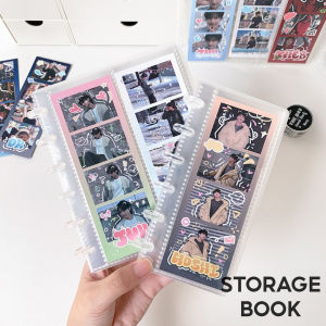 4 Grids Photo Strip Album KPOP Idol Photocard Collect Book Lomo Card Gaming Card Album Photostrip Storage Album 20 Pages