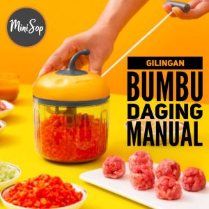 Gilingan Daging Bumbu Dapur Kacang Speedy Chopper Penggiling Daging Penghalus Bumbu Blender Manual Tarik Tanpa Listrik Chopper Serbaguna Multifungsi