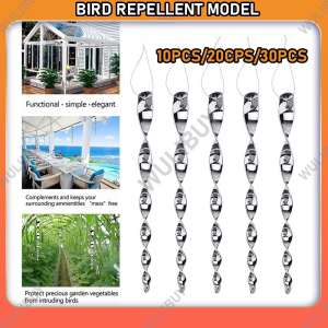 10pcs Bird Repellent Model Hanging Spiral Shape For Terrace/Garden Bird Repellent Wind Twisting Scare Rod Spiral Deterre