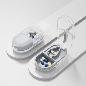 3in1 Alat Gerus Obat Portabel Kotak Penyimpanan Obat Alat Pemecah Obat Pill Cutter Splitter Kotak Obat Pemotong Kotak