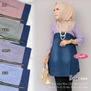 ELLI TUNIK / DUTA TUNIK / TUNIK KOMBINASI KOTAK / ATASAN WANITA JEANS