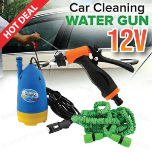 12V High Pressure Car Gun Washer Electric Pump Sprayer 10m Expandable Hose / Hos Paip Air