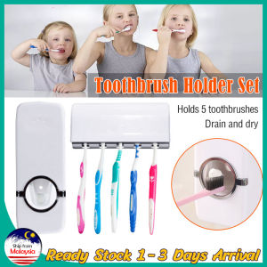Automatic Toothpaste Squeezer and Toothbrush Holder Set Bathroom Hands Free Toothpaste Dispenser WALL MOUNTED TOOTHPASTE SQUEEZER