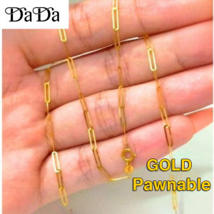 Pawnable 18K Saudi Gold Nasasangla 100% Original Super Thin Paper Clip Necklace Hypoallergenic non tarnished