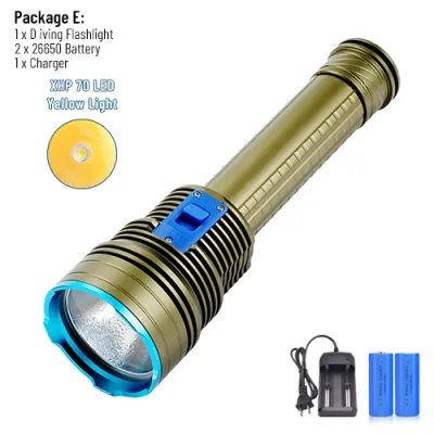 Asafee X70 XHP70 Diving Flashlight IPX8 Lantern 5000 Lumens Powerful LED Flashlight Underwater 100M Waterproof Scuba Torch Fishing Light