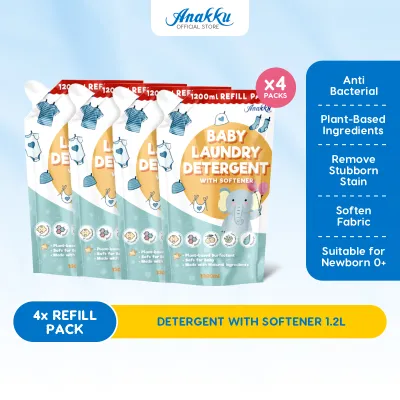 [BUNDLE DEAL] Anakku Detergent With Softener Refill Pack (1.2L x 4) LD1200-4 LD1200-6