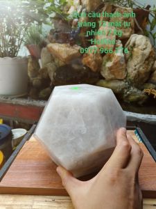 Quả Cầu 12 Mặt Quả Cầu Đa Giác 12 Mặt Thach Anh Trắng tự nhiên loại lớn (7 kg) - Đá Phong Thủy