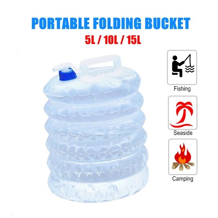PE Foldable Water Bag Shrink Bucket Food Grade Outdoor Portable Kettle