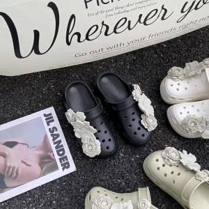 Breathable Non-Porous Perforated Shoes For Summer Outdoor Wear WomenS EVA Thick-Soled Non-Slip Closed-Toe Height-Increasing Slippers