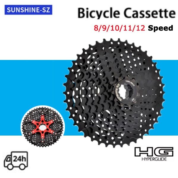 SUNSHINE MTB Bicycle Black Cassette 9/10/11/12 Speed Steel
