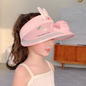 Fan Sunscreen Cap Outdoor Summer Kids Sun Cap Fan Empty Cap Uv protection Kids Bucket Hat Beach Cap