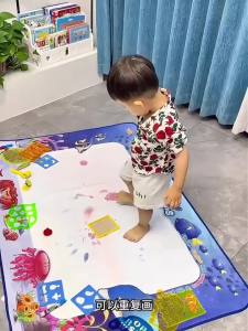 Magic Water Canvas Water Painting Blanket Washable Repeated Doodles Theme Design Extra Large Colorful Canvas Magic DIY Canvas Baby Water Painting Mat Childrens Handmade diy Drawing Toys Gift