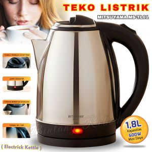 TEKO LISTRIK 1.8 Liter MITSUYAMA MS-TL01 Otomatis - Pemanas Air Stainless Steel ANTI KARAT - Kettel Elektrik - Electric Thermos Kettle - MUG Mitsuyama Ms-Tl01 - Mug Electric Heating Cup Termos Kapasitas 1.8 Lt UKURAN BESAR~BRO