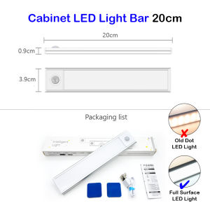 Portable USB Rechargeable Motion Sensor LED Light Tube 20-80CM Full Surface Cabinet Light for Camping and Night Use