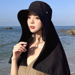 Womens Hat Big Brim Face Neck Flap Sunscreen Outdoor Summer Hat