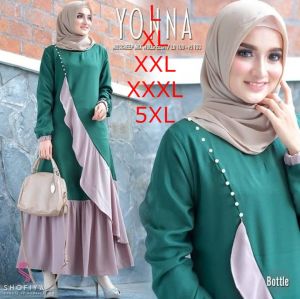 Gamis Dress Kondangan Terbaru YONNA dress L XL XXL XXXL 5XL LD UP TO 140