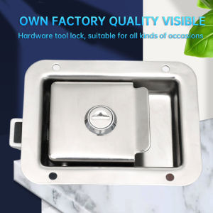 MS858A Trailer RV Trailer Truck Toolbox Lock Stainless Steel Polished Box Lock Internal Hidden Box Lock Collision Lock With Key