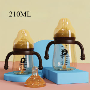 【Hurt】ขวดนมคอกว้าง ขวดนม ขวดนมคอกว้าง คอกว้าง สีชา ป้องกันอากาศเข้ากันสำลัก สําหรับเด็กอายุ 1-3 ปี