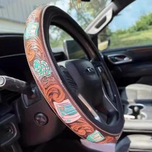 Artisanal Relieved Auto Steering Cover Not Slip Texture Comfortable Driving